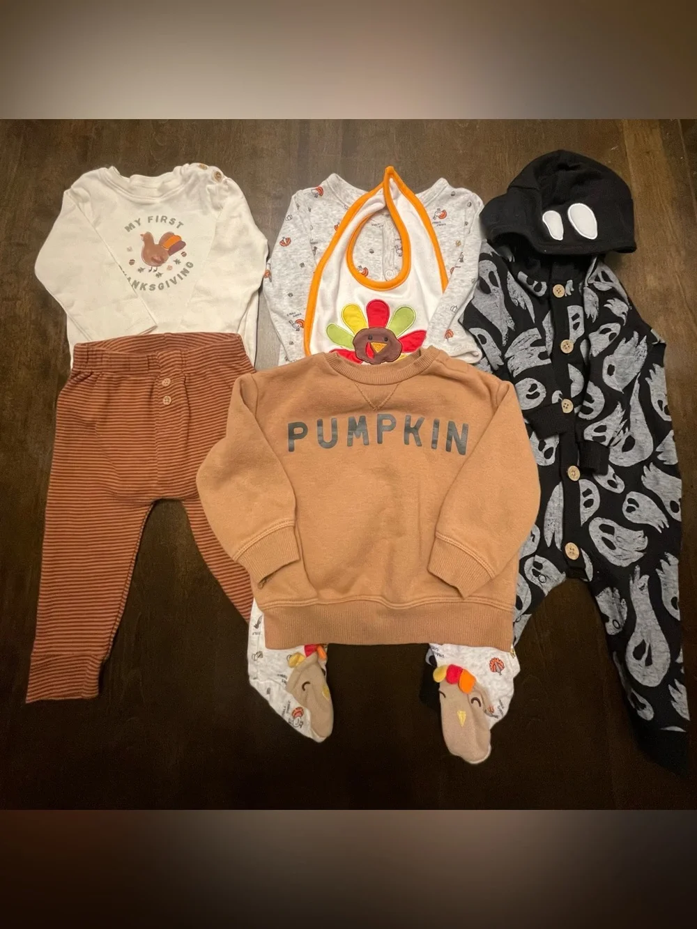 Baby Fall & Halloween Bundle 9M Thanksgiving, Pumpkin & Ghost Outfits